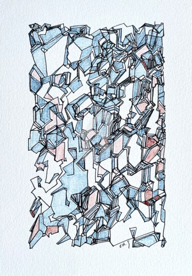 Peinture intitulée "F45" par Chris.Sopena, Œuvre d'art originale, Stylo gel