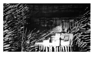 Gravures & estampes intitulée "Fragmentation 1" par Mine Palayer, Œuvre d'art originale, Monotype
