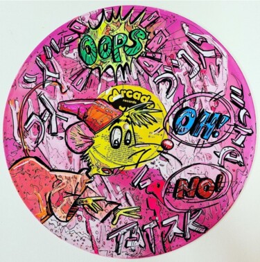 Schilderij getiteld "VINYL CENDRILLON" door Art Hugo, Origineel Kunstwerk, Acryl