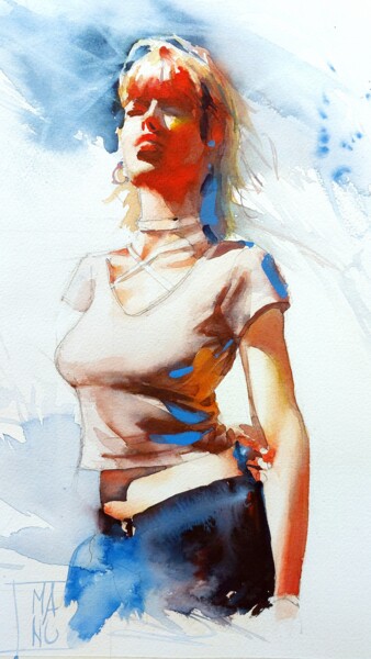 Pittura intitolato "Lea" da Manu Toxxic, Opera d'arte originale, Acquarello