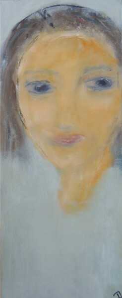 绘画 标题为“FACE 112.24” 由Eleni Pappa Tsantilis, 原创艺术品, 油 安装在木质担架架上