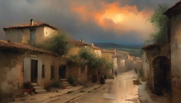 Digital Arts titled "Rainy Summer Day in…" by Didier Pistol, Original Artwork, AI generated image