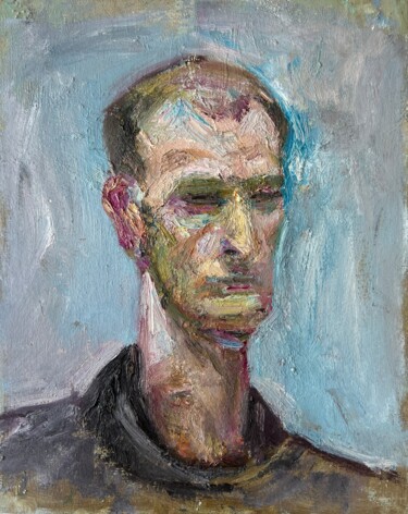 Painting titled "Serene Reflections" by Zakhar Shevchuk, Original Artwork, Oil Mounted on Cardboard