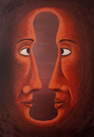 Pittura intitolato "Дуализм в себе" da Andriy Klishyn, Opera d'arte originale, Olio