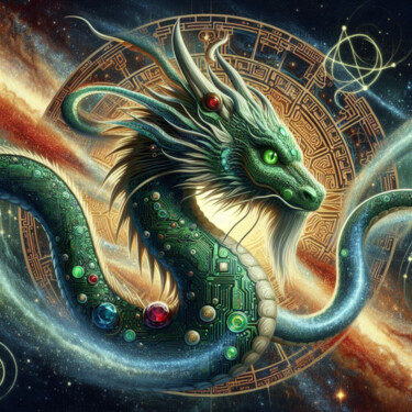Digital Arts titled "GreenDragon A." by Artportal1618, Original Artwork, AI generated image