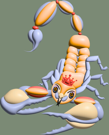 数字艺术 标题为“Crowned lord Q” 由Ilona Matushkova, 原创艺术品, 三维建模