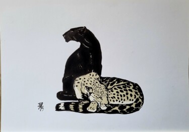 Drawing titled "L'amour ignore la d…" by Stefan, Original Artwork, Ink