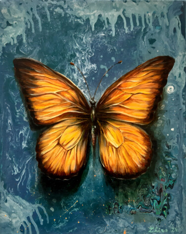 METAMORPHOSIS IN AZURE 「METAMORPHOSIS IN AZ…」というタイトルの絵画 Zhirayr Khachatryanによって, オリジナルのアートワーク, オイル ウッドストレッチャーフレームにマウント