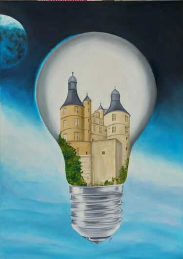 Peinture intitulée "A la lumière du cha…" par Nicole Pèpe Gaumier, Œuvre d'art originale, Huile