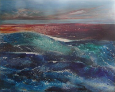 Painting titled "Das Meer der Zeit" by Remara, Original Artwork, Acrylic Mounted on Wood Stretcher frame