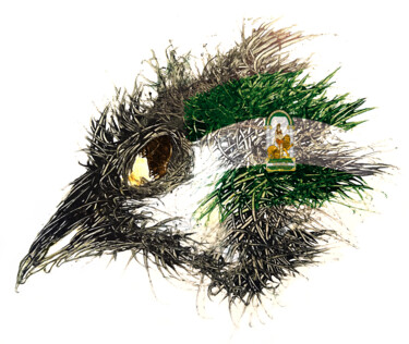数字艺术 标题为“Pandemi Bird Andalu…” 由Johann Sidlo, 原创艺术品, 数字油画