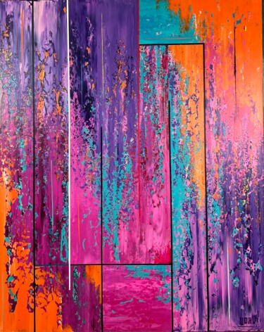 Schilderij getiteld "Field of Noise no:15" door Uday Mastenbroek, Origineel Kunstwerk, Acryl