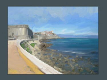 Peinture intitulée "Antibes" par Loran De Cevinne, Œuvre d'art originale, Peinture numérique