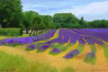 Painting titled "Manosque" by Loran De Cevinne, Original Artwork, Digital Painting