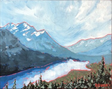 Painting titled "Peyto Lake" by Gurvan Beubry, Original Artwork, Acrylic