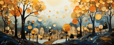 Arts numériques intitulée "Vespro Dorato" par Andrea La Martina (NEXA ART), Œuvre d'art originale, Collage numérique Monté s…