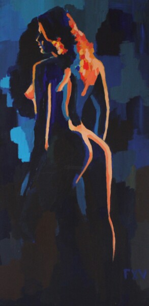 Apparition 绘画 标题为“Apparition” 由Francois Xavier Vaudeleau, 原创艺术品, 丙烯 安装在木质担架架上