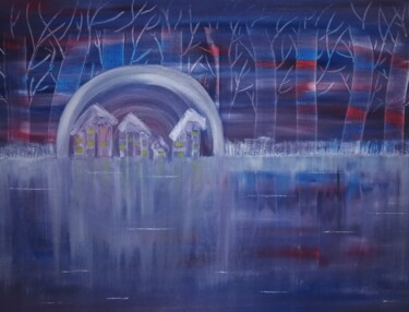 Painting titled "Igloo" by Monique Mert, Original Artwork, Oil
