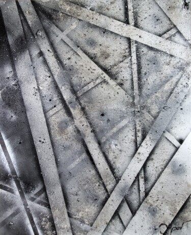 Schilderij getiteld "Atomes" door Thomas Dupont, Origineel Kunstwerk, Acryl