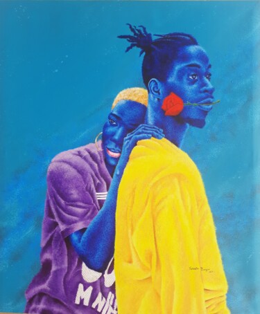 Peinture intitulée "Ère de glace et esp…" par Valentin Cyrille Evegue, Œuvre d'art originale, Acrylique Monté sur Châssis en…