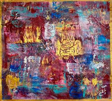 Painting titled "Abstract 2Aa" by Tanja Olsson, Original Artwork, Acrylic Mounted on Wood Stretcher frame