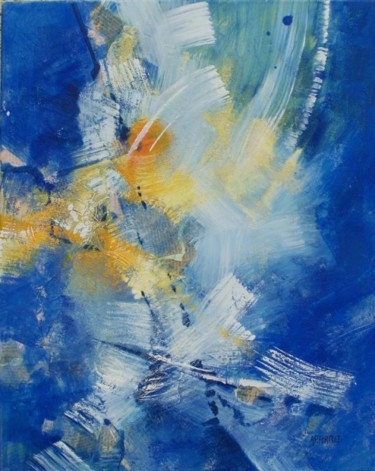 Peinture intitulée "...poussières  d'or…" par Anne-Frédérique Ferret, Œuvre d'art originale, Huile