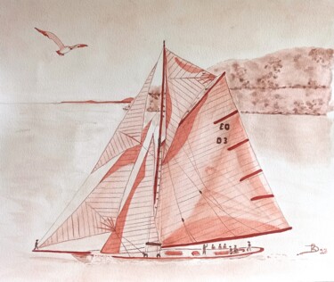 Peinture intitulée "Tuiga" par Raphaëlle Doin, Œuvre d'art originale, Aquarelle Monté sur Carton