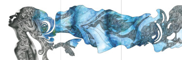 图画 标题为“Wind from the sea” 由Yauheniya Oshmian, 原创艺术品, 墨