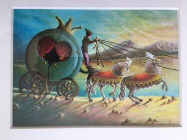 Peinture intitulée "Là-Bas" par Emmanuelle Pellet, Œuvre d'art originale, Acrylique Monté sur Panneau de bois