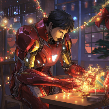 제목이 "Iron Man"인 디지털 아트 Pixinxt로, 원작, AI 생성 이미지