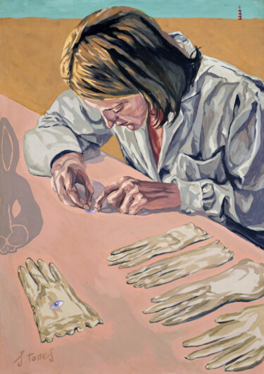 绘画 标题为“Guantes para tocar.” 由Salvador Torres, 原创艺术品, 丙烯