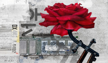 Malerei mit dem Titel "The only rose" von Seven E, Original-Kunstwerk, Acryl