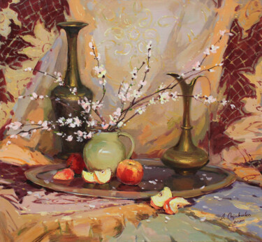 Spring still life Schilderij getiteld "Spring still life" door Alisa Onipchenko-Cherniakovska, Origineel Kunstwerk, Olie Gemonteerd op Frame v…