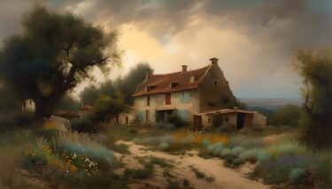 Digital Arts titled "Une Vie Provençale" by Didier Pistol, Original Artwork, AI generated image