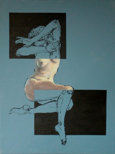 Grâcieuse emprise 绘画 标题为“Grâcieuse emprise” 由Florent Kubler, 原创艺术品, 丙烯 安装在木质担架架上