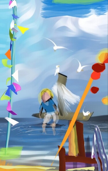 Arts numériques intitulée "Les joies de l'eau.…" par Jacky Patin, Œuvre d'art originale, Peinture numérique