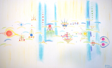 Expérimentation de la matérialisation Dessin intitulée "Expérimentation de…" par Anne Laure Klein, Œuvre d'art originale, Pastel