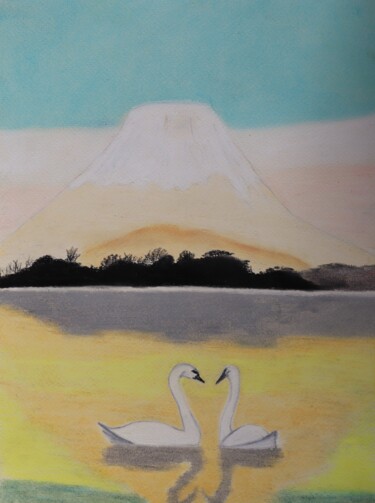 Painting titled "Fuji" by Yveline Tyaketou - Roquet, Original Artwork, Pastel