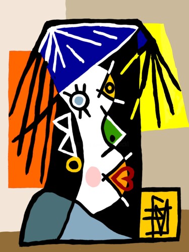 Digital Arts titled "Tronche 17" by Franck Vidal, Original Artwork, Digital Painting