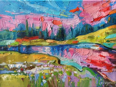 绘画 标题为“Canadian reflections” 由Vanya Georgieva, 原创艺术品, 油 安装在木质担架架上