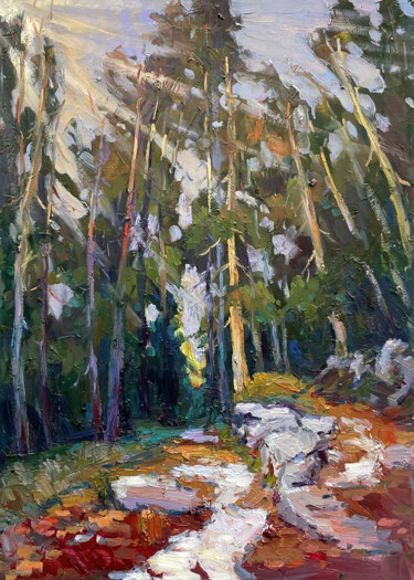 Forest "Forest" başlıklı Tablo Evgeny Chernyakovsky tarafından, Orijinal sanat, Petrol Ahşap Sedye çerçevesi üzerine monte edilmiş