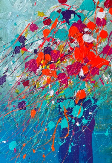 绘画 标题为“Abstract Flowers se…” 由Andrii Kovalyk, 原创艺术品, 丙烯
