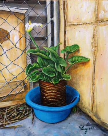 Painting titled "L'espoir fait vivre" by Nicolas Pihery, Original Artwork, Acrylic Mounted on Wood Stretcher frame