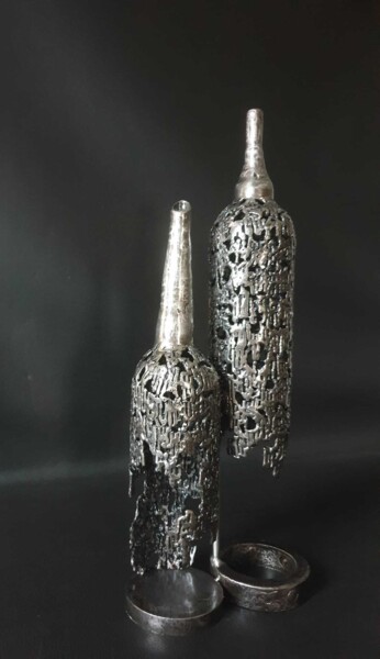 Sculpture intitulée "Soliflores" par Sandrine Plumard, Œuvre d'art originale, Métaux