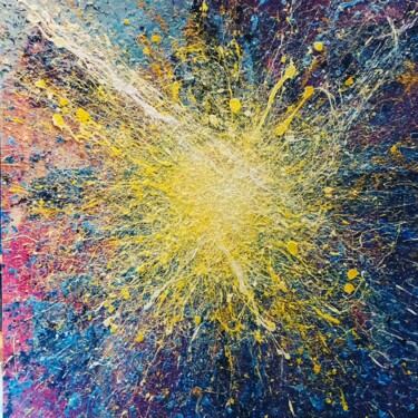 Painting titled "The sun" by Badr Abdulkareem, Original Artwork, Acrylic Mounted on Wood Panel