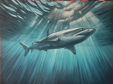 Painting titled "Silent Depths" by Adam Laabs, Original Artwork, Oil Mounted on Wood Stretcher frame