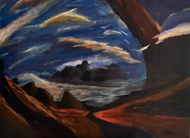 Les montagnes brumeuses 2 绘画 标题为“Les montagnes brume…” 由Philippe Kocher, 原创艺术品, 丙烯 安装在木质担架架上