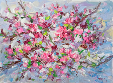 Peach blossom in Spring Ζωγραφική με τίτλο "Peach blossom in Sp…" από Anh Tuan Le, Αυθεντικά έργα τέχνης, Ακρυλικό