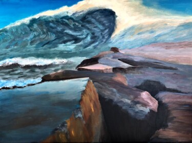 Une vague impressionnante "Une vague impressio…" başlıklı Tablo Philippe Kocher tarafından, Orijinal sanat, Akrilik Ahşap Sedye çerçevesi üzerine mont…