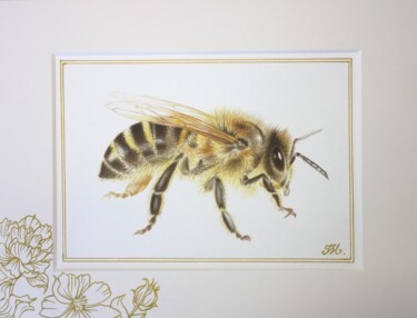 Painting titled "Abeille GF 24" by Isabelle Molinard, Original Artwork, Watercolor